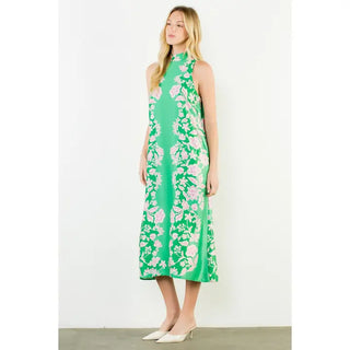 Tie Back Floral Sleeveless Dress