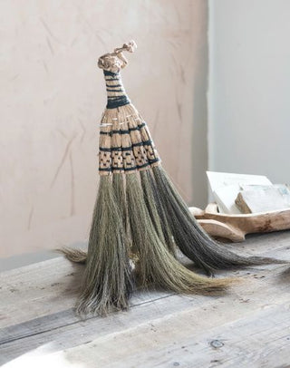 Hand-Woven Seagrass & Rattan Handheld Brooms