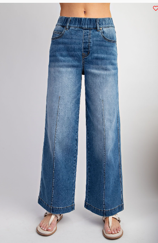 Sand Blasting Washed Stretch Denim Pants