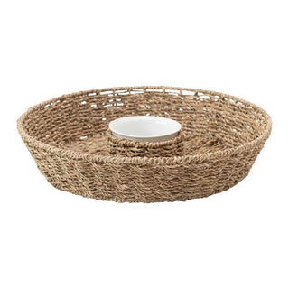 Round Hand-Woven Chip & Dip Basket