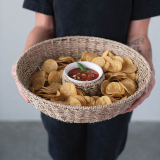 Round Hand-Woven Chip & Dip Basket