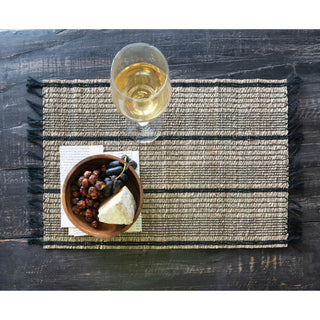 Bamboo Placemat with Stripes & Fringe