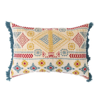 24"L x 16"H Velvet Lumbar Pillow with Fringe