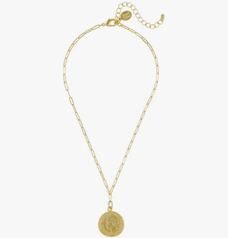 Paper Clip Chain & Gold Coin Necklace