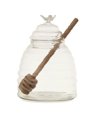 Glass Honey Jar w/ Wood Dipper