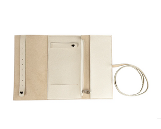 Abby Travel Jewelry Roll in Pearl White