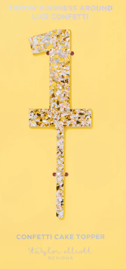 Pearl Confetti Cake toppers 0-9: Chose your Number