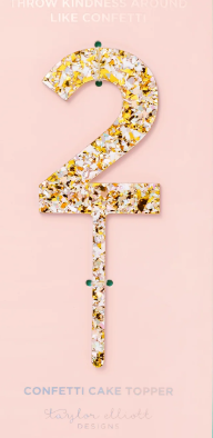 Pearl Confetti Cake toppers 0-9: Chose your Number
