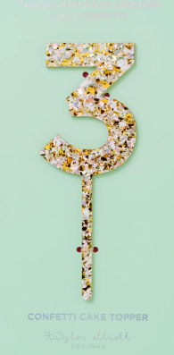 Pearl Confetti Cake toppers 0-9: Chose your Number