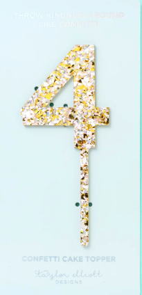 Pearl Confetti Cake toppers 0-9: Chose your Number