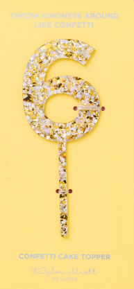Pearl Confetti Cake toppers 0-9: Chose your Number