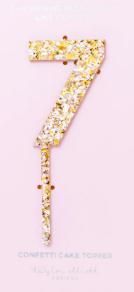 Pearl Confetti Cake toppers 0-9: Chose your Number