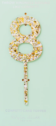 Pearl Confetti Cake toppers 0-9: Chose your Number