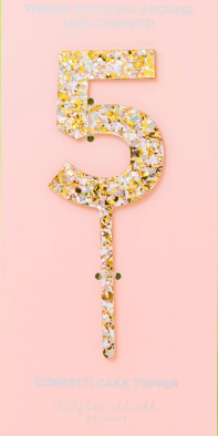 Pearl Confetti Cake toppers 0-9: Chose your Number