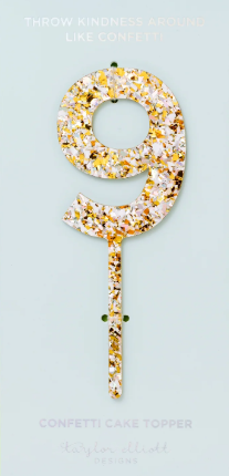 Pearl Confetti Cake toppers 0-9: Chose your Number