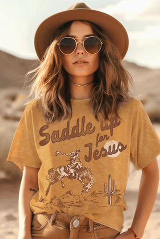 Saddle Up Mineral Graphic Top