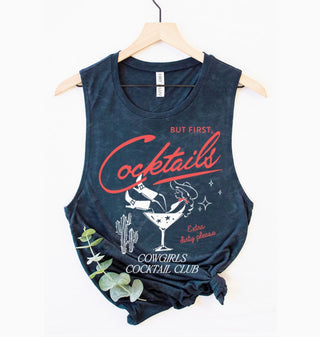 But First Cocktails Mineral Graphic Tank Top