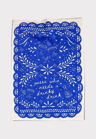 Flour Sack Kitchen Towel - Drinky Drink