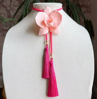 Orchid Bolo Blush Pink with Neon Pink & Fuchsia