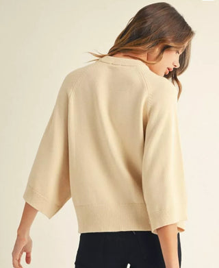 Drop shoulder soft comfy sweater top