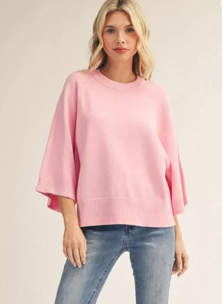 Drop shoulder soft comfy sweater top
