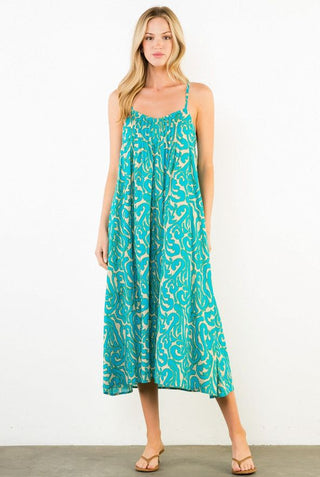 Thin strap pattern detailed dress