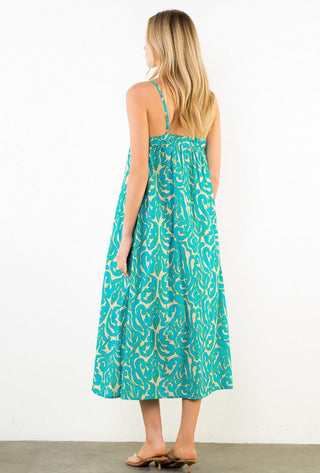 Thin strap pattern detailed dress