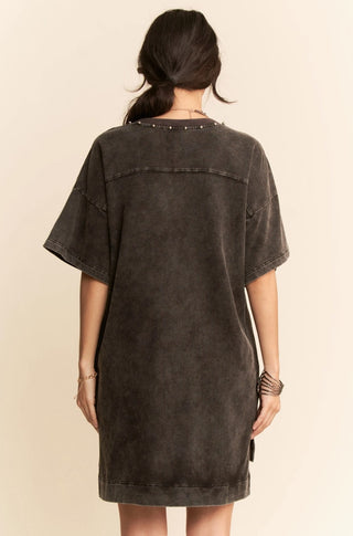 Mineral Embroidered Short Sleeve Terry Dress
