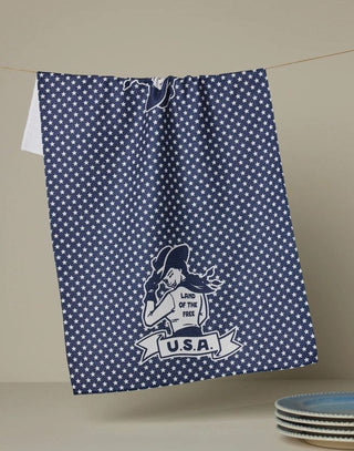 Star Cowgirl Tea Towel- Blue