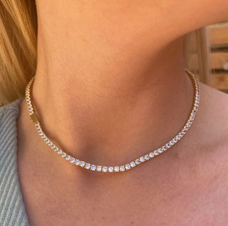 Tennis Necklace- Yellow Gold 3mm