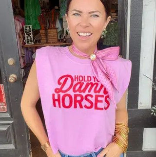 Hold Your Damn Horses Boxy Tank