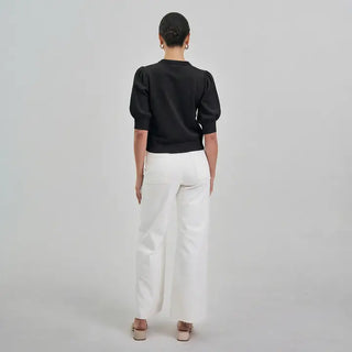 Satin Tie Neck Sweater Cardigan