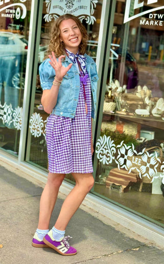 Ruffle Spaghetti Strap Gingham Dress