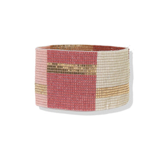 Brooklyn color block beaded stretch bracelet pink multicolor