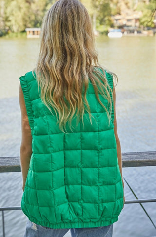 Mock Neck Sleeveless Puffer Vest