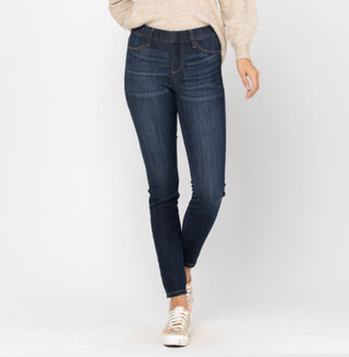 Mid-Rise Pull-On Skinny Jeggings