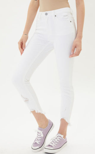 High Rise White Skinny Jeans