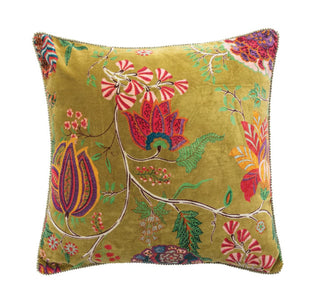 Square Cotton Blend Velvet Printed Pillow - 20"