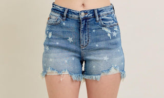 HW star print cut off shorts