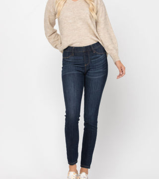 Mid-Rise Pull-On Skinny Jeggings