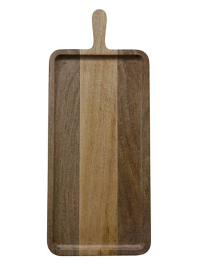 Mango Wood Cheese/Serving Board with Handle, Natural