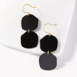 Black Brass Matte Double Circle Earring