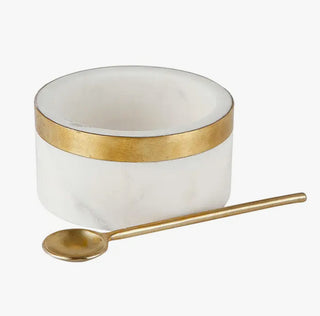 Marble Bowl with Brass Spoon