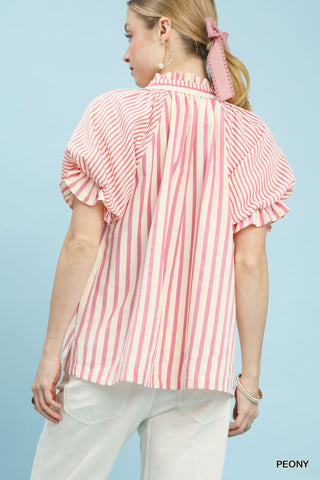 Striped V-Neck Top