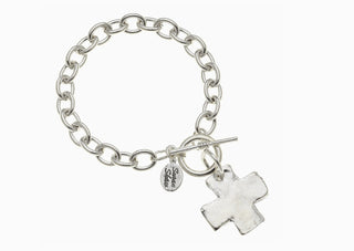 Silver cross bracelet