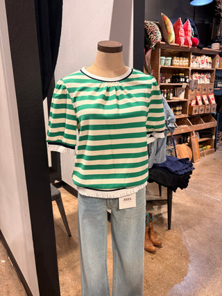 Textured Strip Knit top