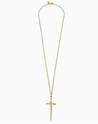 Elongated Long Cross Necklace