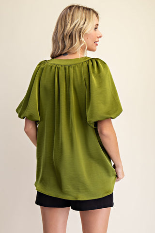 V-Neck Puff Sleeve Top