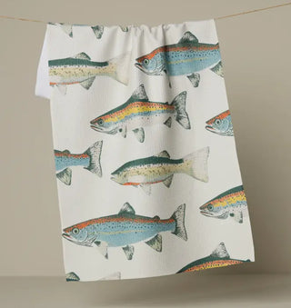 Hooked On Fishing Tea Towel