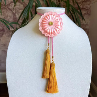 Concho Bolo Sugar Pink with Bubblegum Pink & Golden Yellow